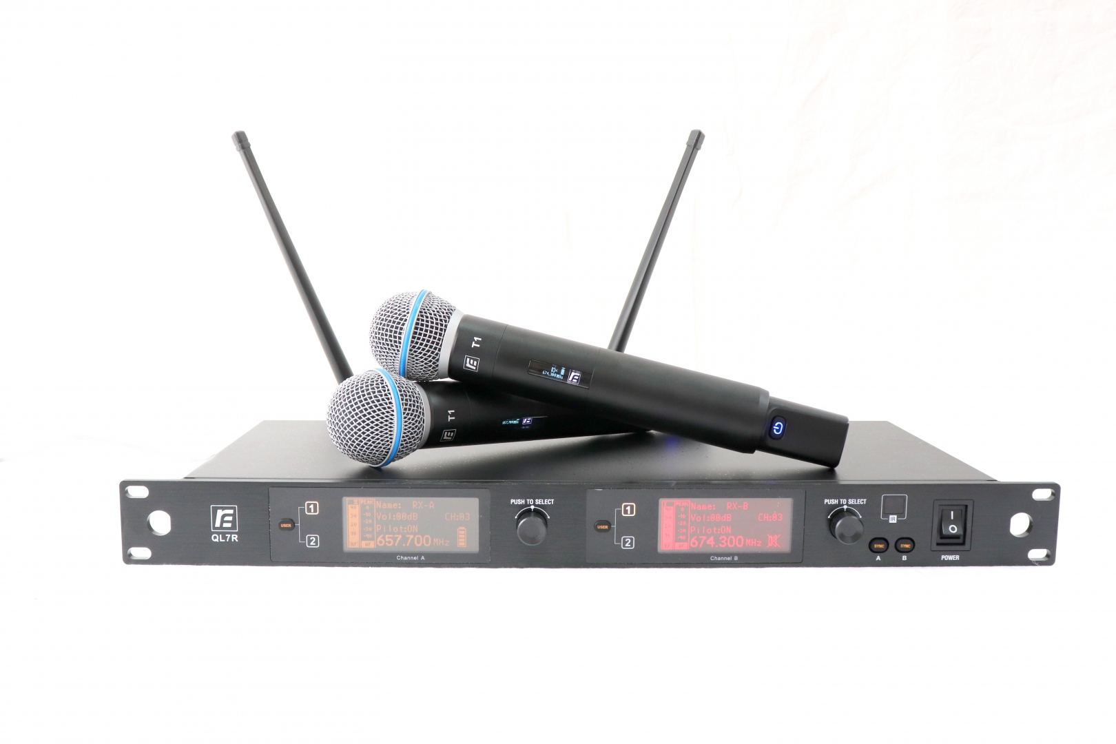 RFIntell QL7R/T1-A 651,800-683,400 МГц 2-канальная радиосистема с 2-мя ручными микрофонами в Озерске